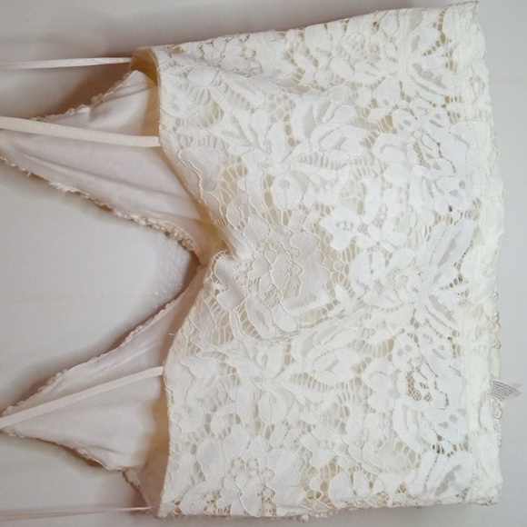 Zara lace embroidered crochet spaghetti strap crop top - Picture 4 of 8